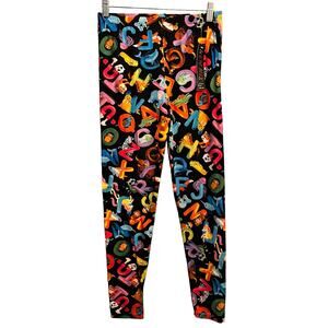 Buttery Soft Animal Letters Plus Size Black Women's Leggings OS